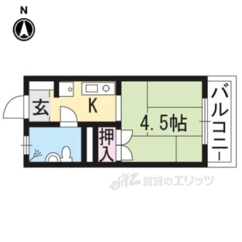 コーポ御薗(ワンルーム/1階)の間取り写真