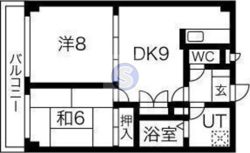 グリーンヴィレッジ吉田(2DK/2階)の間取り写真