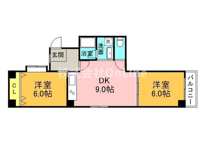 協和産業ビル(2DK/4階)の間取り写真