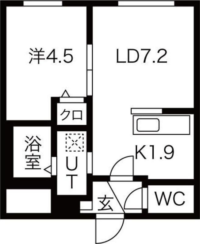 ペシェ東札幌(1LDK/4階)の間取り写真
