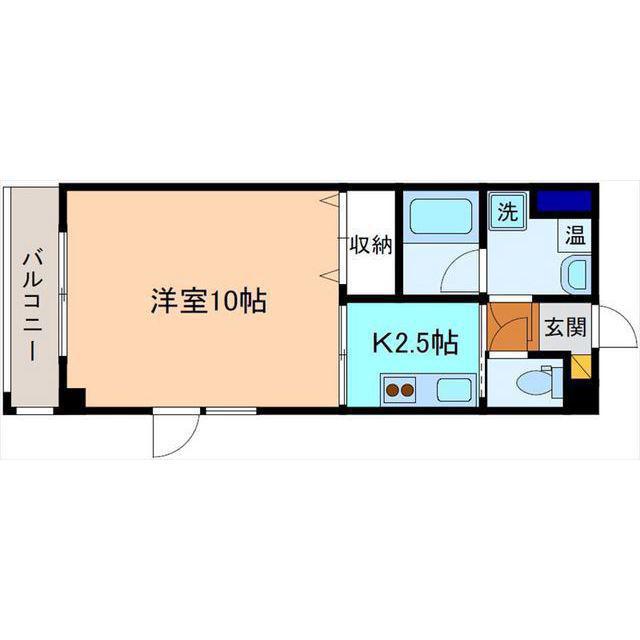 ラモークII(1K/5階)の間取り写真