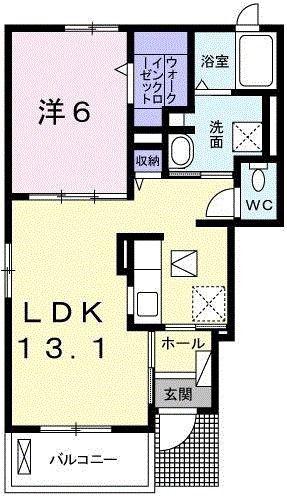 ボナール(1LDK/1階)の間取り写真