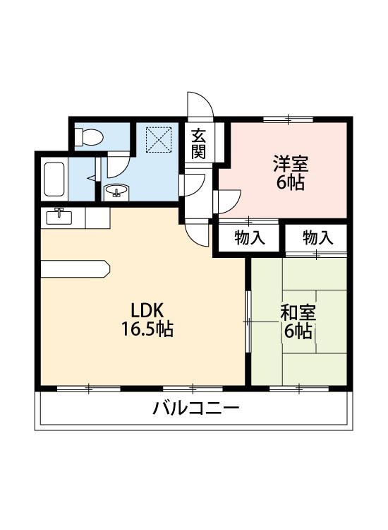 ボヌールM(2LDK/3階)の間取り写真