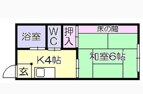 リトルハイツ(1K/2階)の間取り写真