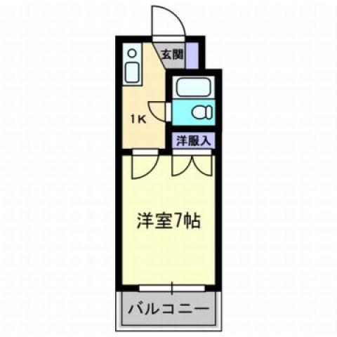 リベルテ矢野(1K/4階)の間取り写真