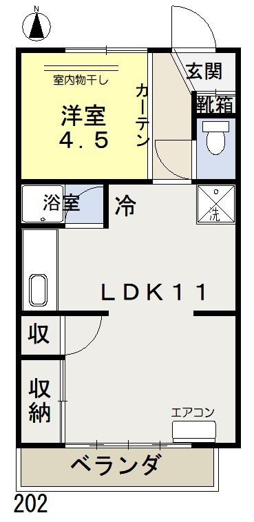 FOREST辰巳(1LDK/2階)の間取り写真