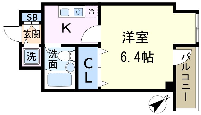 シティハイツ新小岩(1K/8階)の間取り写真