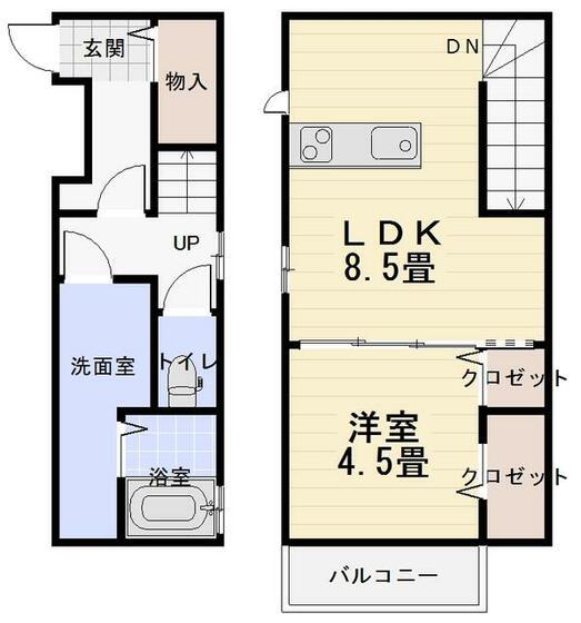 シャルムイースト(1LDK/2階)の間取り写真