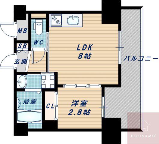 アドバンス江坂ラシュレ(1LDK/7階)の間取り写真