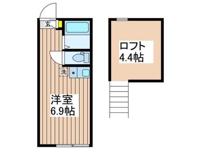 ユナイト石川町スウィートバレンタイン(ワンルーム/1階)の間取り写真