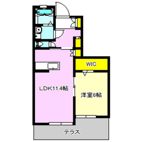 プランドールアネックス(1LDK/1階)の間取り写真