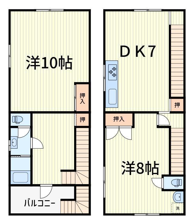 高市ビル(2DK/3階)の間取り写真