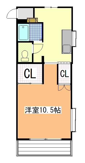 コーポSTII(1K/2階)の間取り写真