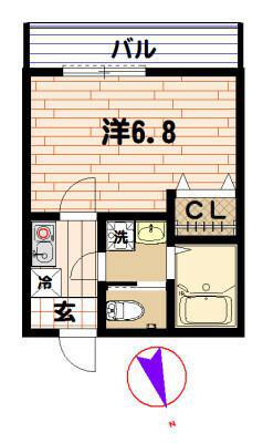 ドミール渋谷(1K/1階)の間取り写真
