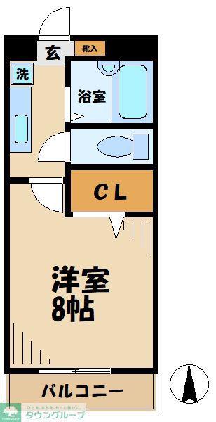 ルナパーク井上II(1K/1階)の間取り写真