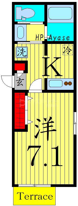 メゾンクライム(1K/1階)の間取り写真