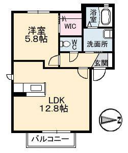 シャーメゾンSTR(1LDK/2階)の間取り写真