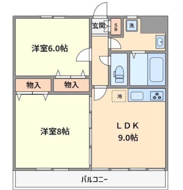 シーフォートロワイヤル(2LDK/1階)の間取り写真