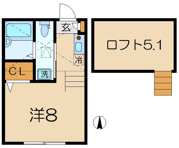 ココメゾン(ワンルーム/1階)の間取り写真