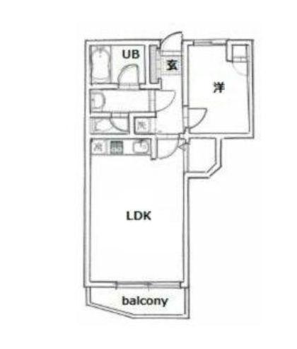 自由が丘パークヒル(1LDK/1階)の間取り写真