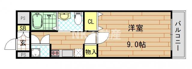 インパレス小阪(1K/5階)の間取り写真