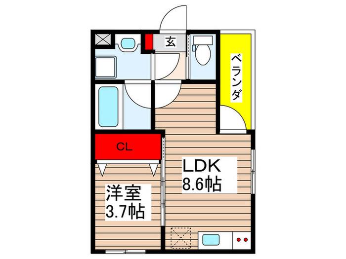 N祇園新橋(1LDK/3階)の間取り写真