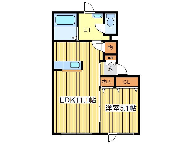 ロイヤルコート(1LDK/2階)の間取り写真