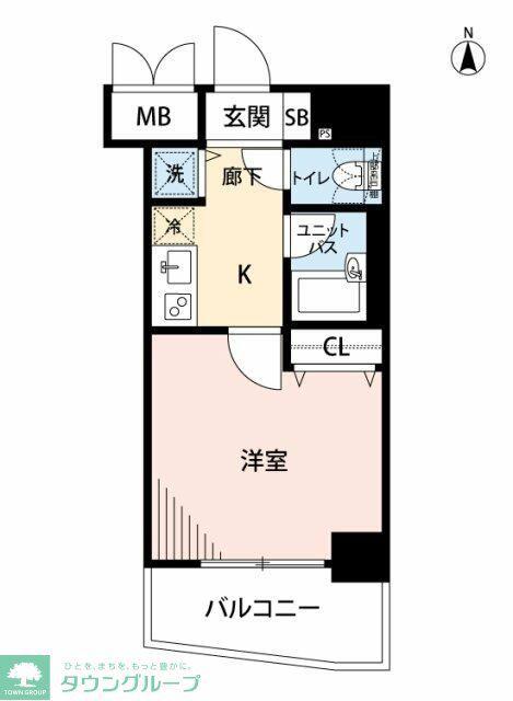 マイナビSTAYミライエ四谷三栄町(1K/3階)の間取り写真