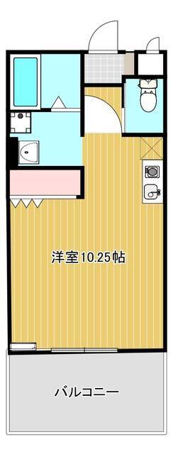 ウィズクレスト(ワンルーム/2階)の間取り写真