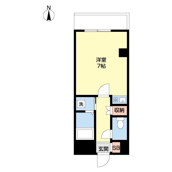 リバティプラザ本町(ワンルーム/4階)の間取り写真
