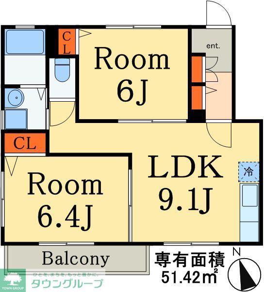 MONTRESOR(2DK/2階)の間取り写真