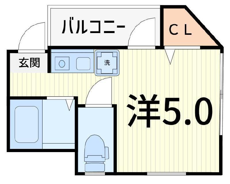 ネオベースII(ワンルーム/2階)の間取り写真