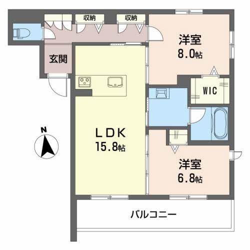 フォレナ(2LDK/2階)の間取り写真
