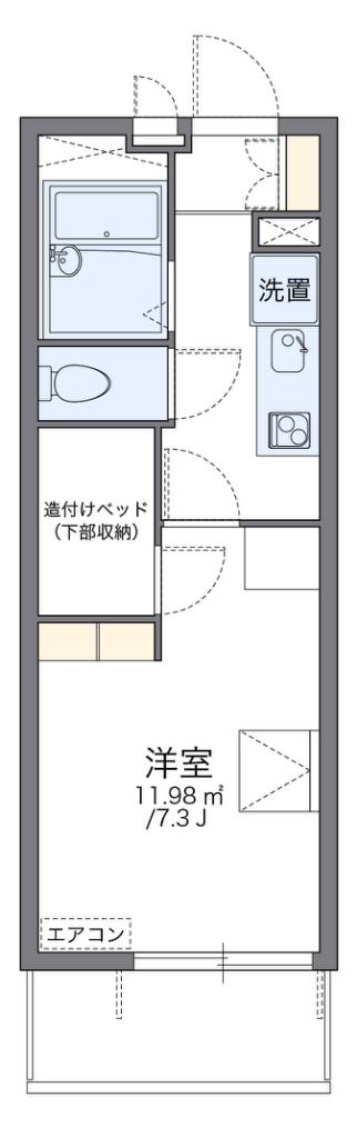 レオパレス金仙寺湖二号館(1K/1階)の間取り写真