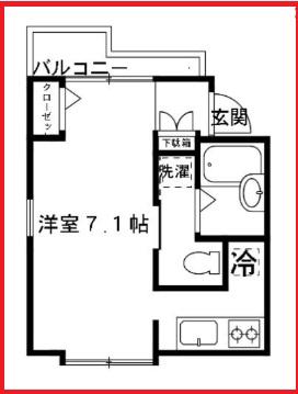 ブレス1010(ワンルーム/3階)の間取り写真