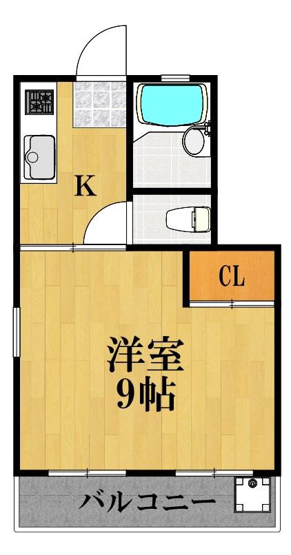 コーポラスタナベ(1K/1階)の間取り写真