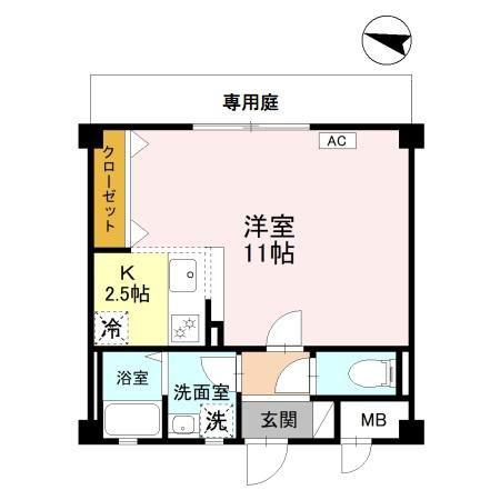 エストレノ(1K/1階)の間取り写真