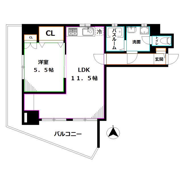 サンパレス西荻II(1LDK/3階)の間取り写真