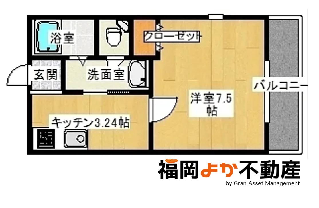 フジハイツ(1K/1階)の間取り写真