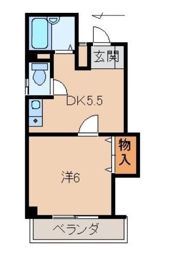 シティガーデン舟大工(1DK/2階)の間取り写真