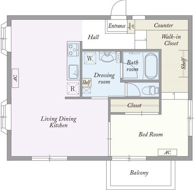 ウエスト HOUSE(1LDK/2階)の間取り写真