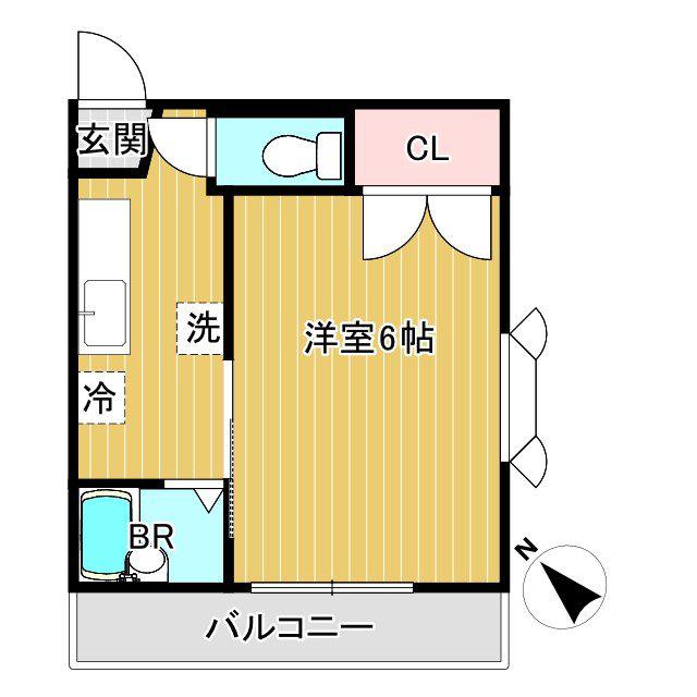 メゾンカルム(1K/2階)の間取り写真