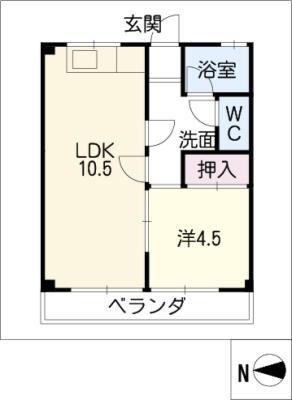 ナガヤハイツ(1LDK/3階)の間取り写真