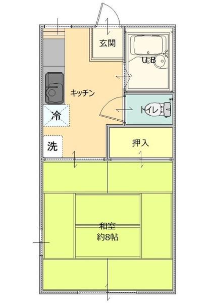 ハイコーポワン(1K/2階)の間取り写真