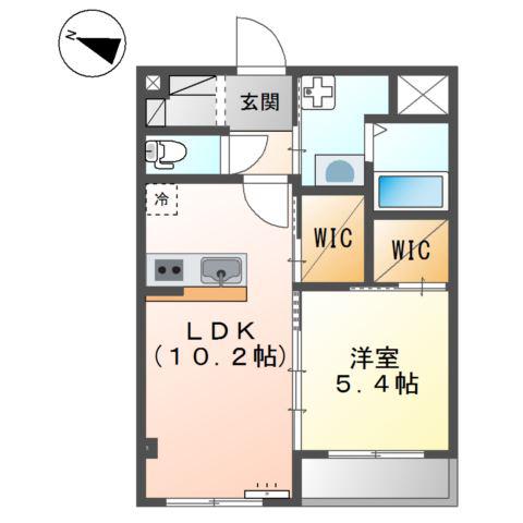 フェリオ(1LDK/2階)の間取り写真