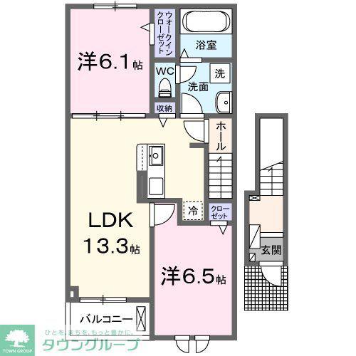 ユングフラウ オオタ(2LDK/2階)の間取り写真