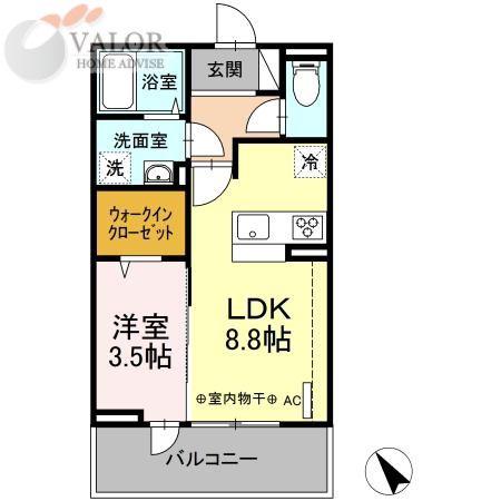 グリーンフォレストT(1LDK/2階)の間取り写真