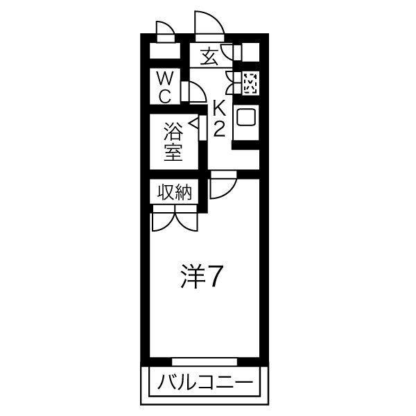 エトワール八戸第一(1K/4階)の間取り写真