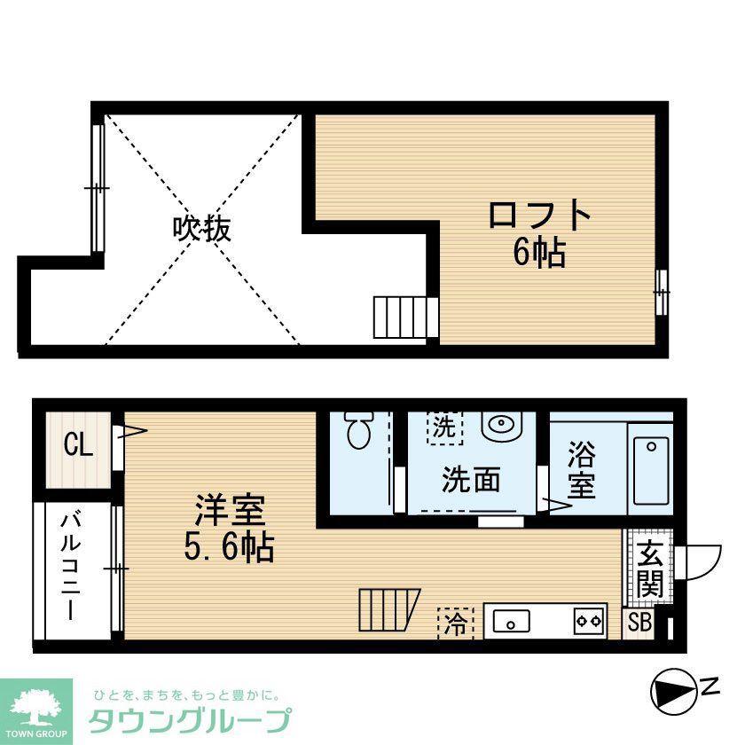 ソレイユ八千代台(ワンルーム/2階)の間取り写真