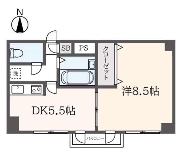 エルコモンズ(1DK/3階)の間取り写真